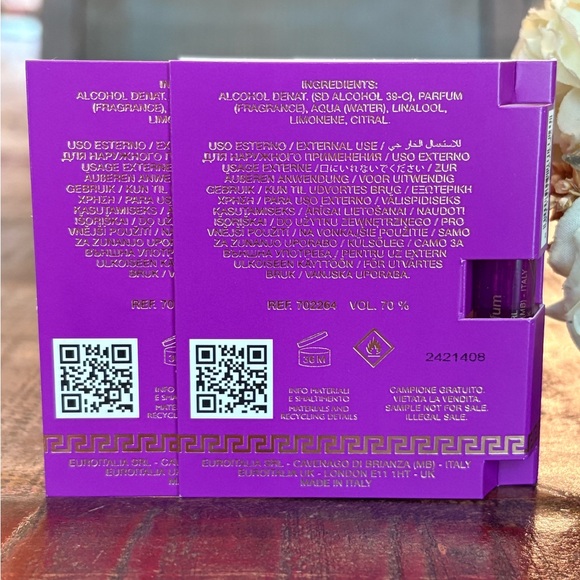 NEW Versace DYLAN PURPLE Fragrance SPRAY Sample DUO! - Picture 4 of 4